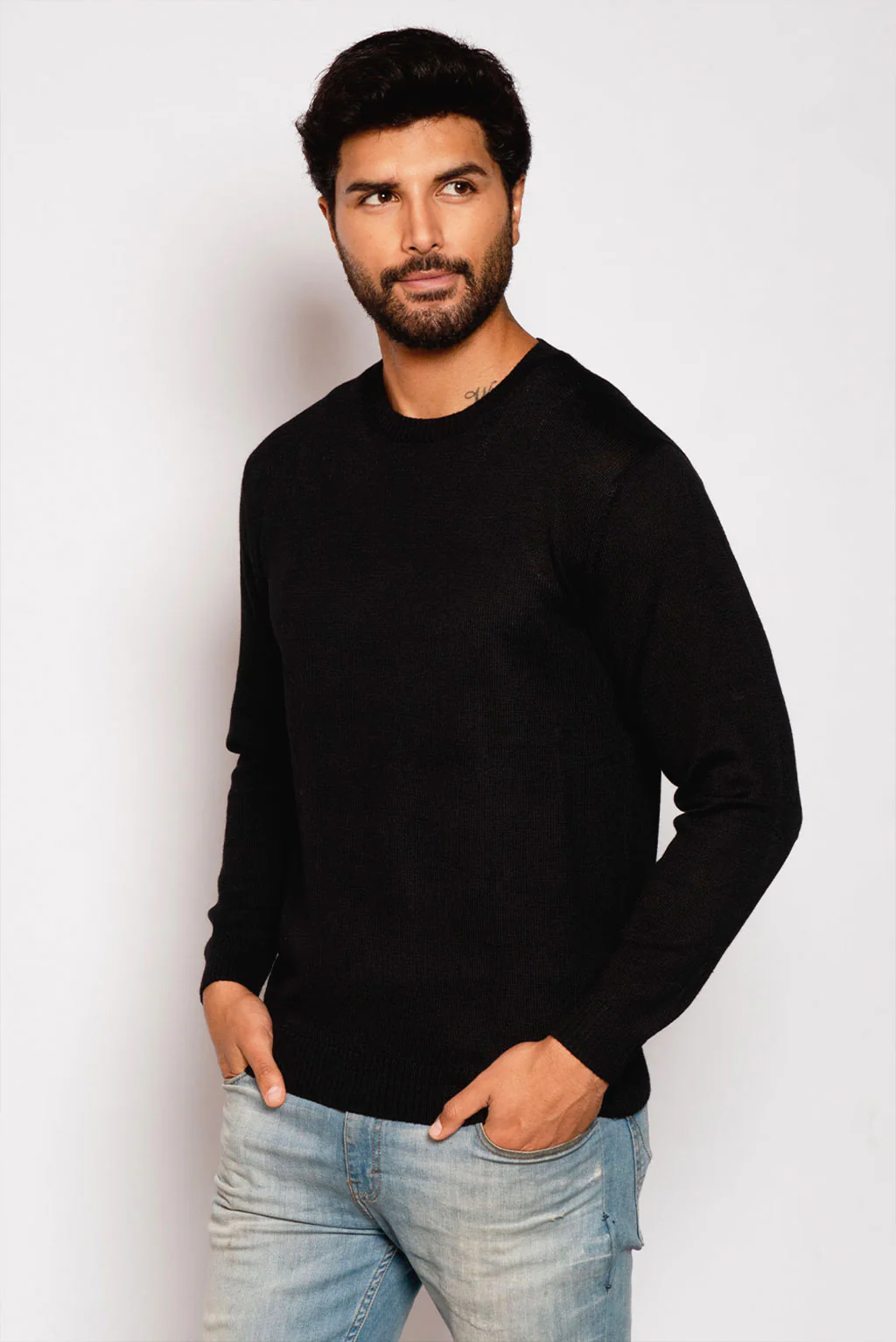 Men's Crew-Neck Royal Alpaca Sweater - Image 4